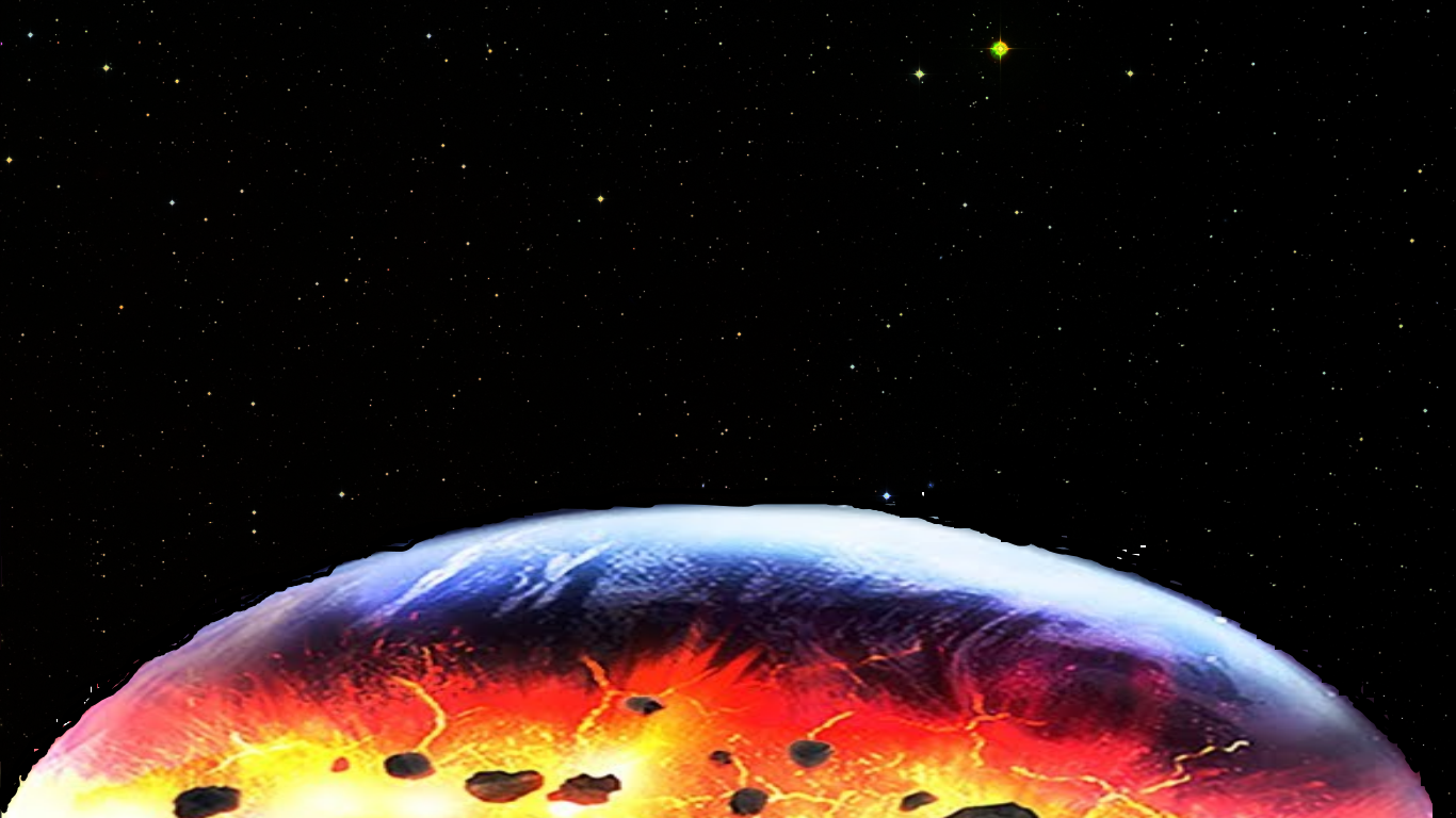 Cenário espacial com planeta deserto